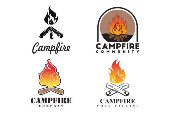 Download Bonfire Campfire Vintage Retro Logo - Retro logo Collection