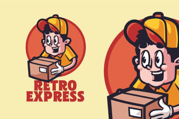Download Delivery Man Retro Logo Character - Retro logo Collection