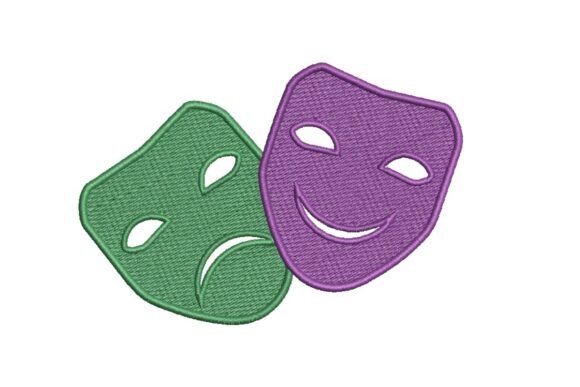 Download Comedy and Tragedy Theater Masks Embroidery Design - Mask Collection