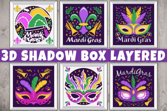 Download Mardi Gras Mask 3D Shadow Box Papercut - Mask Collection